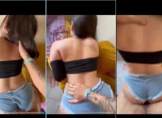 Morena sensual com um bundão espetacular fazendo sexo