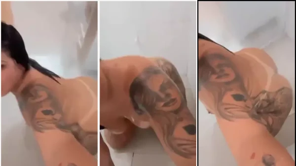 Leidy Safadinha se exibindo nua no chuveiro exibindo sua bela forma